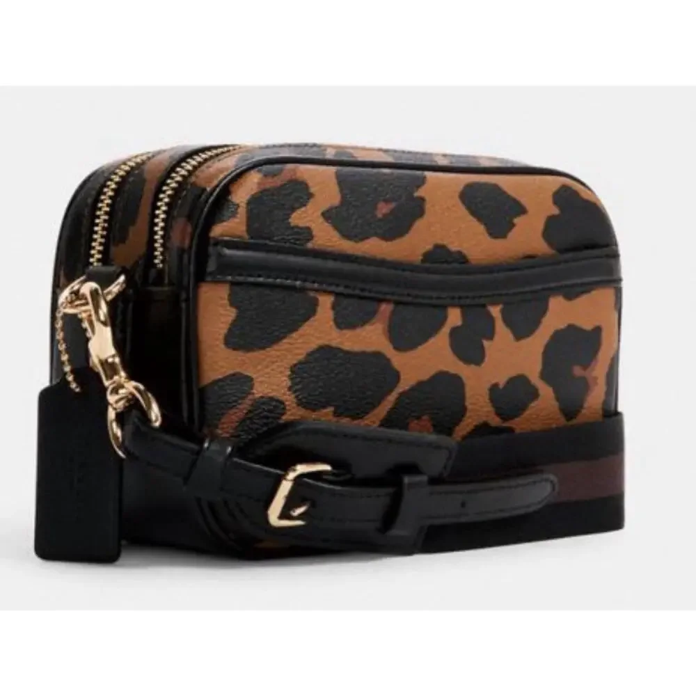 Coach Jamie Jes 20 Crossbody Bag With Leopard Animal Print Authentic NWT - Picture 2 of 14